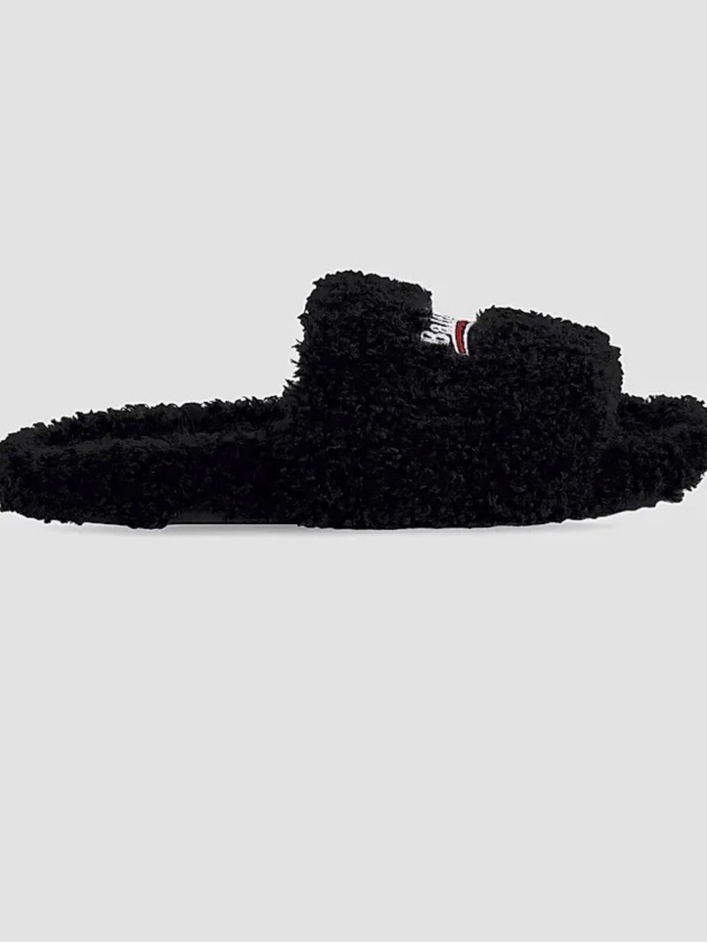 Balenciaga Black Fuzzy Slide Sandals